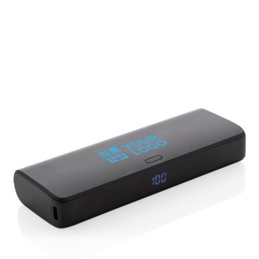 Powerbank de poche multi-appareils 20 000 mAh couleur noir avec zone d'impression