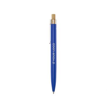 Stylo en aluminium et bambou, détail transparent, mine noire