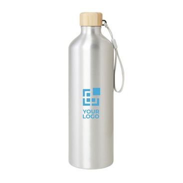 Grande bouteille à dragonne, aluminium recyclé et bambou 1L