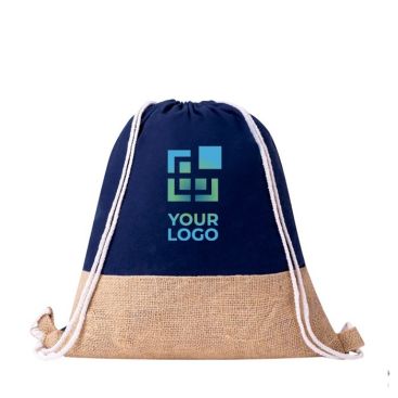 Sac ficelle en 100% coton avec base en jute 120g/m²