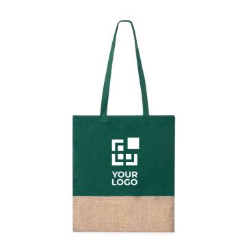 Sac en 100% coton coloré avec base en jute 120g/m²