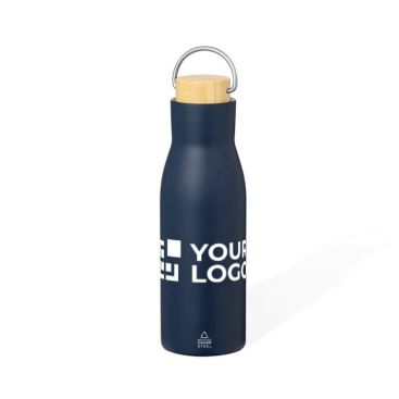 Bouteille en inox recyclé à double paroi avec anse 500ml