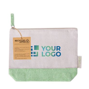 Trousse en coton recyclé avec base et tirette colorées
