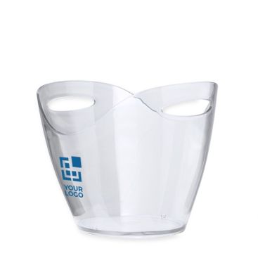 Seau à glace en plastique transparent à double poignée latérale 8L