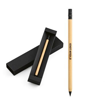 Crayon infini à corps en bambou et gomme à une extrémité vue principale