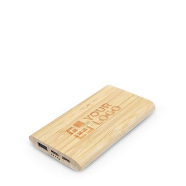 Powerbank écologique en bambou avec port type-C 10 000 mAh vue principale