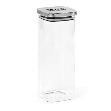 Récipient en verre à couvercle en inox recyclé scellé 2,04 L