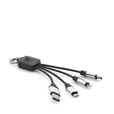 Câble de charge 4-en-1 en RPET, plusieurs ports de connexion