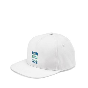 Casquette visière plate, coton recyclé, clip arrière 180g/m²