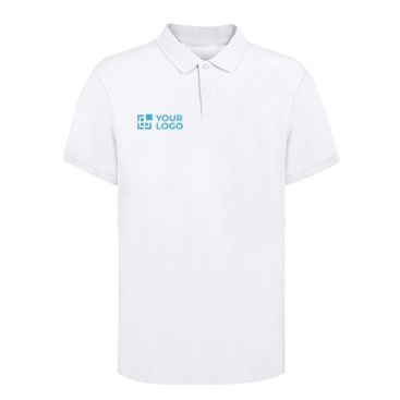Polo blanc 100% coton avec 2 boutons assortis 220 g/m²