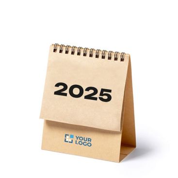 Calendrier de bureau 2025 en carton recyclé avec anneaux