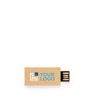 USB minimaliste en canne de blé avec logo en couleur