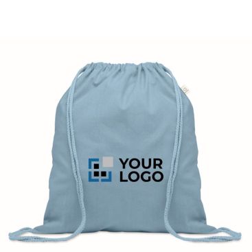 Sac à dos en corde de coton recyclé et RPET 140g/m²