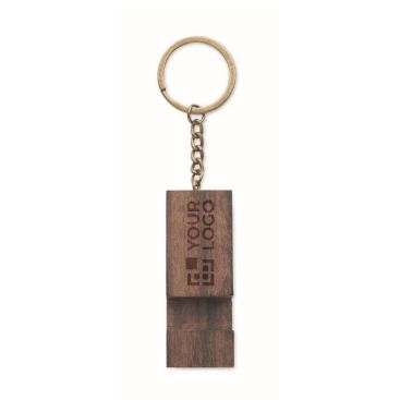 Porte-clés en bois de noyer, fonction support pour téléphone portable