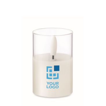 Petite bougie dans un pot transparent avec lumière LED effet flamme