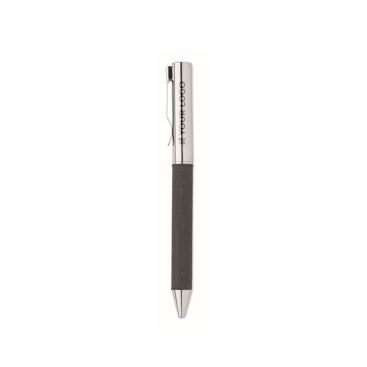 Stylo à bille avec mécanisme rotatif, détail en RPET, encre bleue