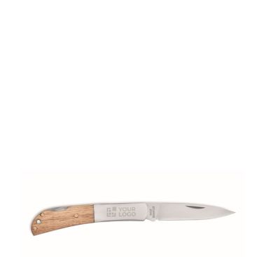 Couteau pliant avec manche en bois et lame en acier inoxydable