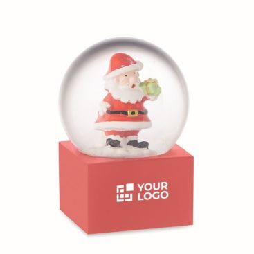 Petite boule de neige avec un Père Noël et base en polyrésine