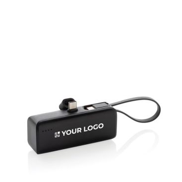 Powerbank en plastique recyclé avec câble style poignée de 3 000 mAh