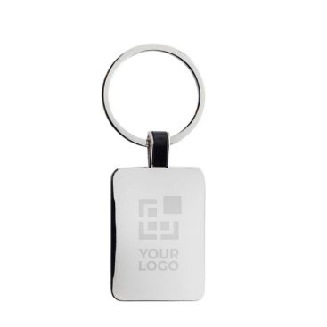 Porte-clés rectangulaire en alliage de zinc recyclé