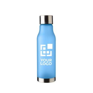 Gourde en RPET aspect givré couvercle et fond acier inoxydable 600ml