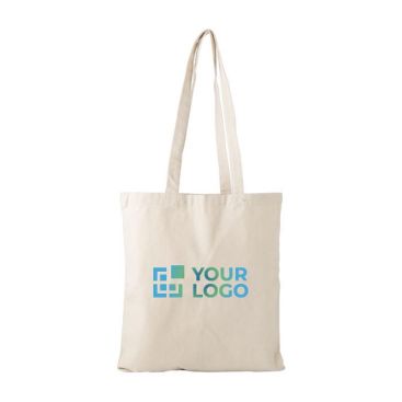 Sac en coton 100% naturel avec anses assorties, 280 g/m²