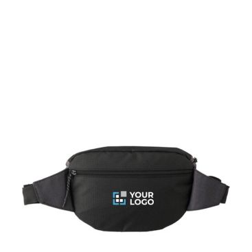 Sac banane en tissu ripstop avec 2 compartiments et ceinture ajustable couleur gris avec zone d'impression