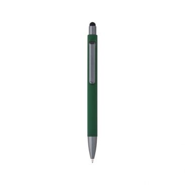 Stylo avec finition mate et détails de couleur graphite, encre bleue couleur vert avec zone d'impression