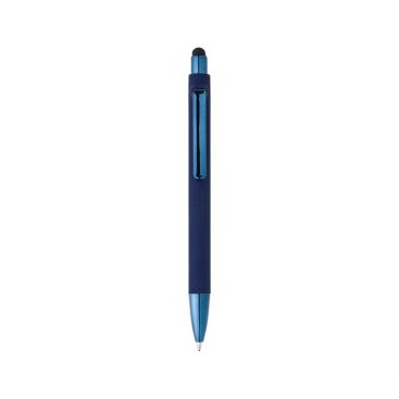 Stylo de luxe avec finition mate, détails brillants et encre bleue couleur bleu avec zone d'impression