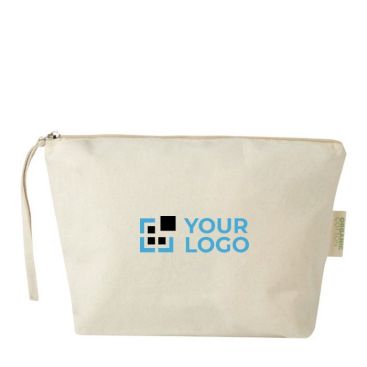 Grande trousse de toilette en coton biologique avec dragonne 180 g/m²