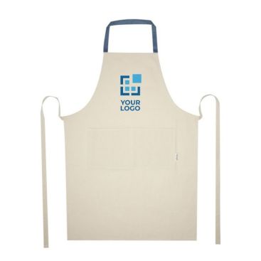 Tablier en coton recyclé avec tour de cou coloré 200 g/m²