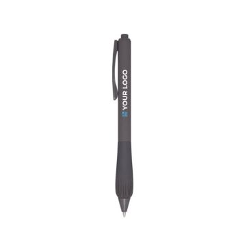 Stylo en plastique recyclé avec corps en caoutchouc encre bleue