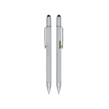 Stylo multifonction en aluminium recyclé argenté encre noire