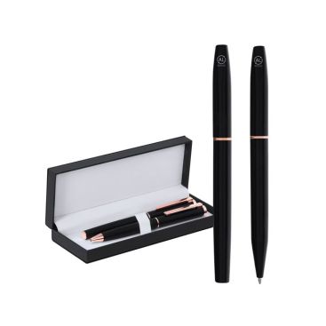 Stylo à bille et roller avec une finition mate dans un élégant étui