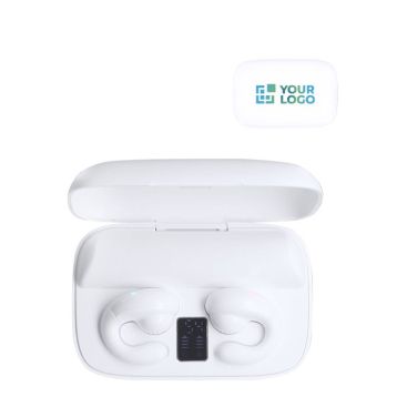 Écouteurs étui blanc avec une fonction de powerbank supplémentaire
