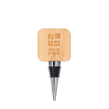 Bouchon pour bouteilles en bois carré avec un ouvre-bouteille intégré