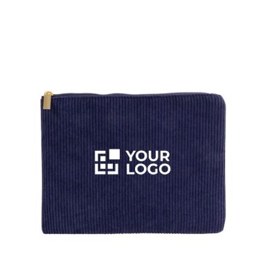 Trousse en velours de polyester avec fermeture éclair dorée 240 g/m2