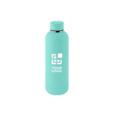 Gourde à double paroi en acier inox avec finition en caoutchouc 500ml
