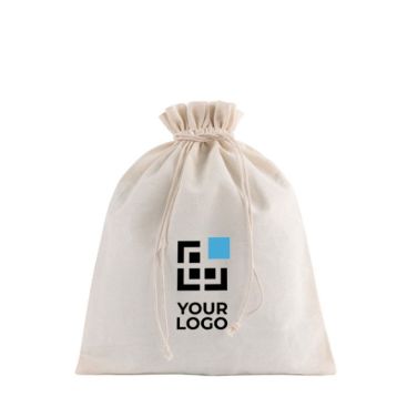 Sac moyen en coton recyclé avec cordons de fermeture 120 g/m2