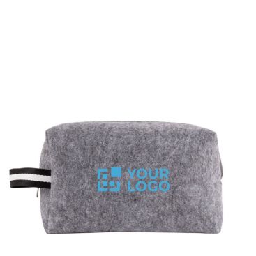 Trousse en feutre RPET avec anse bicolore sur le côté 360 g/m2