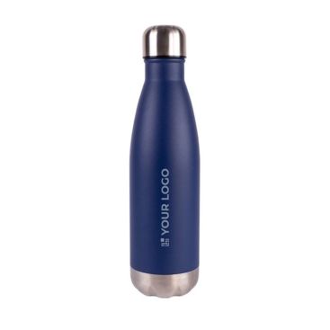 Gourde en acier inoxydable recyclé avec base et bouchon argenté 500ml