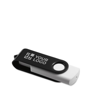 Clé USB avec le corps blanc avec zone d'impression