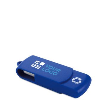 Clé USB en plastique recyclable avec logo avec zone d'impression