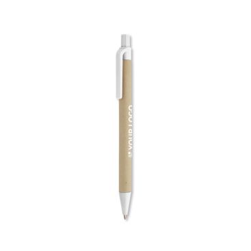 Stylos publicitaires biodégradables avec détails colorés, Encre bleue