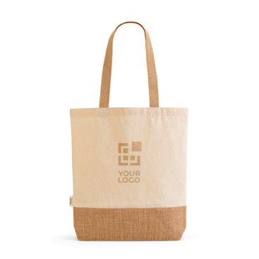 Sac de courses en coton recyclé à base en jute 180 g/m² vue principale