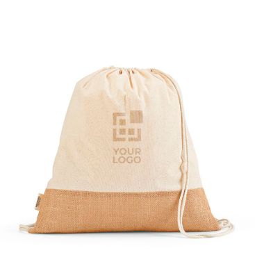 Sac ficelle en coton recyclé à base en jute 180 g/m²