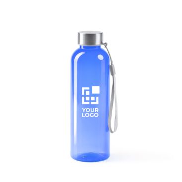 Gourde en RPET avec corps translucide et sangle de transport 600ml