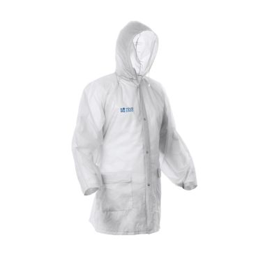 Imperméable finitions thermosoudées avec fermeture centrale et capuche