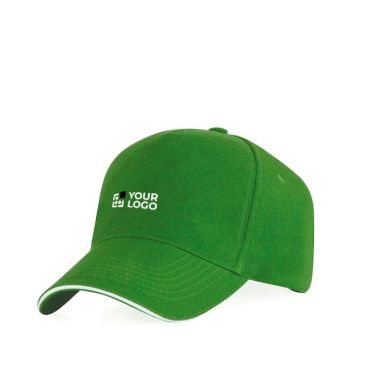Casquette à 5 panneaux avec visière contrastée en coton 170 g/m²