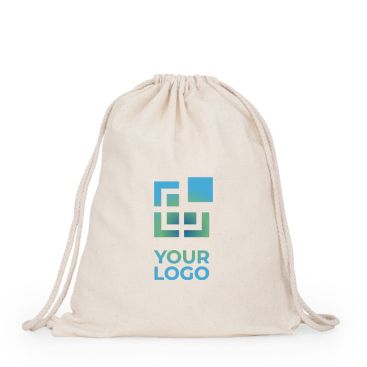 Sac à dos à ficelle en coton naturel avec cordons ajustables